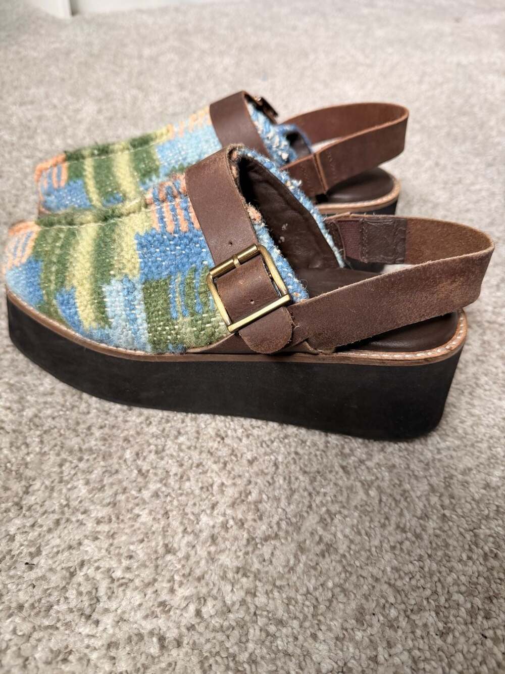 Free People Astrid Platform Mule Clogs in Stargazer Mix - Picture 6 of 9